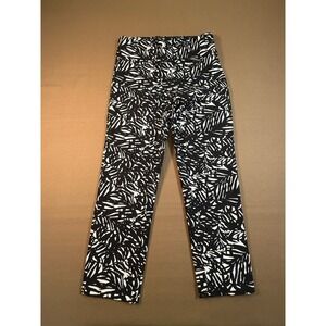 Jules & Leopold Pants S/P Black White Leaf Print High Rise Stretch Casual
